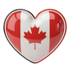 Obraz premium Canadian flag heart symbol with maple leaf