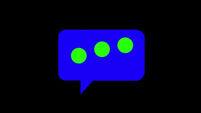 Animated 3 dots blinking loader. Ellipsis. Simple black and white loading icon. 4K video footage with alpha channel transparency.