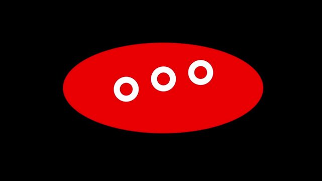 Typing loading dots animation. Animation of seamless loop. reminiscent of someone taking a long time to type a message