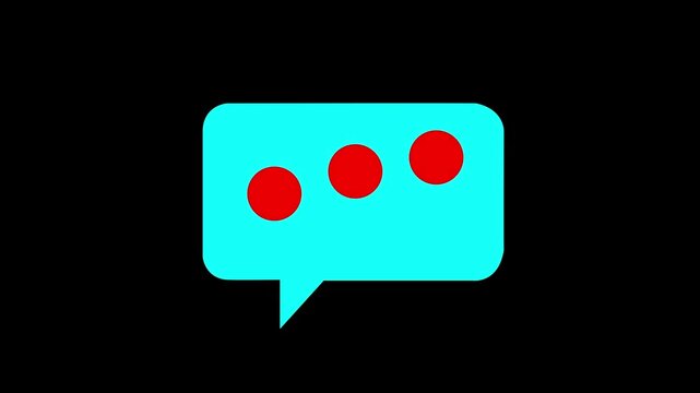 Animated 3 dots blinking loader. Ellipsis. Simple black and white loading icon. 4K video footage with alpha channel transparency.