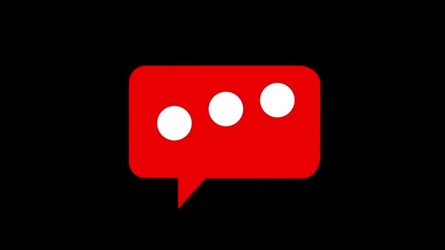 Animated 3 dots blinking loader. Ellipsis. Simple black and white loading icon. 4K video footage with alpha channel transparency.