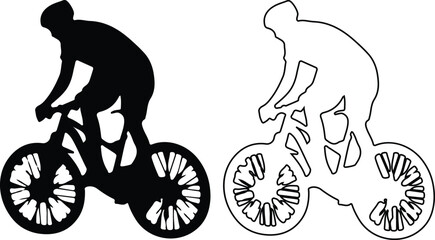 Fototapeta premium BMX rider performing acrobatic trick against white background in vector illustration style