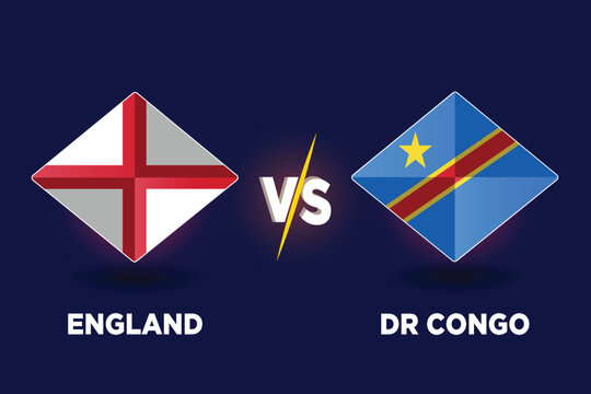 England vs Dr. Congo football championship 2026 tournament match poster template.
