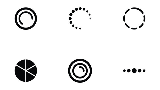 Progress loader icons, rotating waiting and buffering symbols vector artwork interface design package set for applications today together