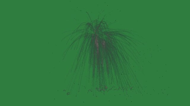 Small flower on it spider splash of paint an image tree in the middle isolated on green screen background