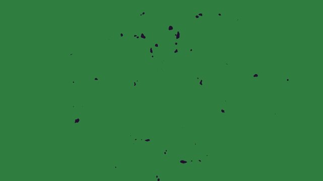 Black circle on it dots hole in the middle lot of spots fire isolated on green screen background