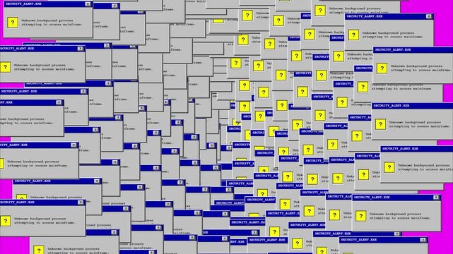 Windows Error System Dialogue Boxes Y2K & Retro Aesthetic Glitch Art Digital Background Graphic for Creative Projects