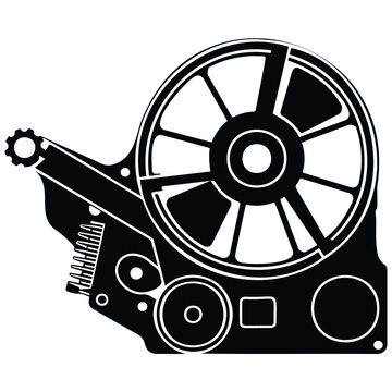 Industrial mechanical flywheel assembly for heavy machinery transmission gear.