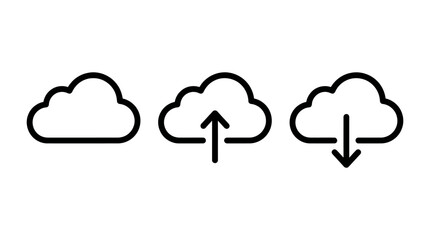 Obraz premium Cloud Computing Icons For Data Storage And Transfer Concepts