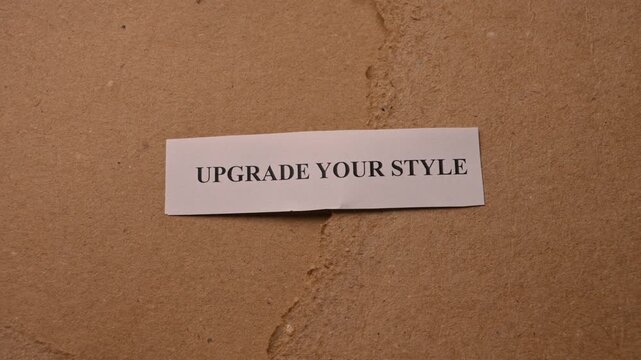 Upgrade Your Style Fashion Inspiration Note on Brown Paper Flat Lay Background