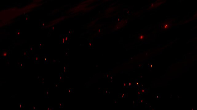 Falling red sparkling background on a dark 4k video