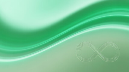 Green wave pattern with a white infinity symbol a flowing abstract background design waves patterns fluid lime mint