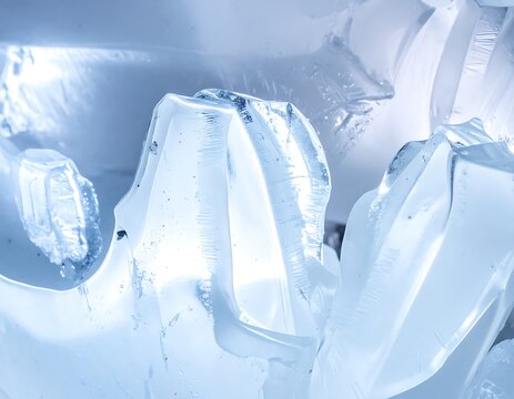 Frozen ice chunks in natural environment.