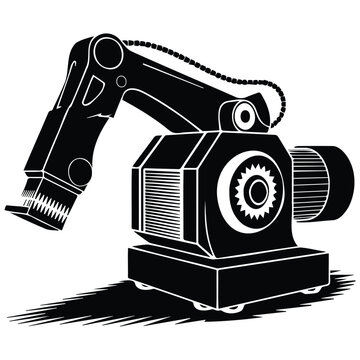 Robotic meat tenderizer machine silhouette for modern industrial kitchen.