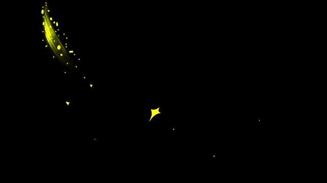 Twinkle glitter stars animation motion graphics in After Effects on black screen background with glowing glitter explosions, sparkling star doodles and festive blinking light effects 4K