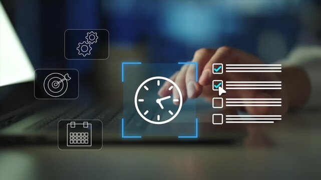 Clock and to do list interface, time management and productivity tools.  planning, scheduling, and efficient business workflow solutions.