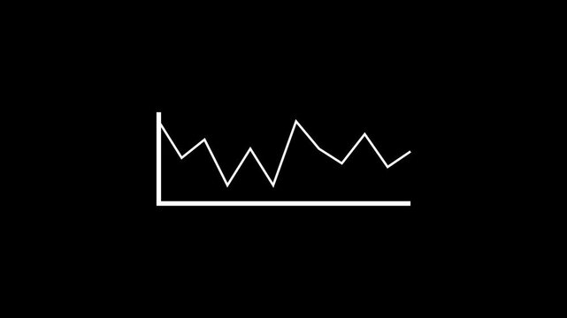 Rising neon colored line graph showing upwards trend in stock market. 4K resolution graphic animation.