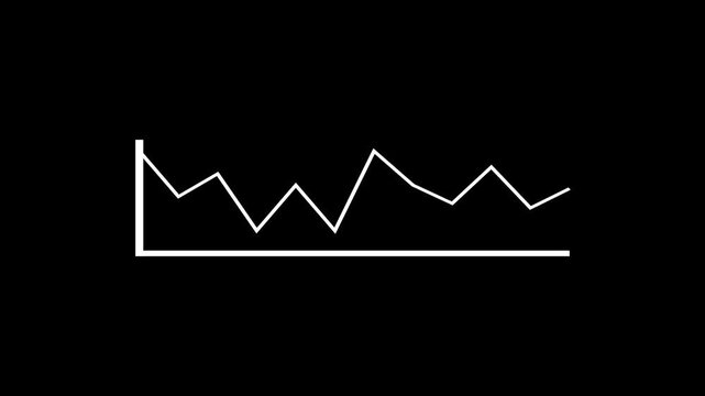 Rising neon colored line graph showing upwards trend in stock market. 4K resolution graphic animation.