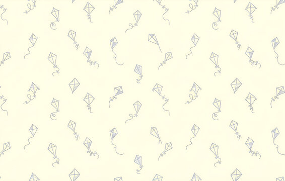 seamless pattern with kites sankrant