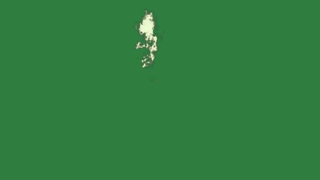Cloud on outline it man of dot floating isolated on green screen background