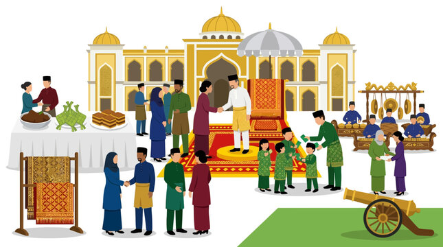 Vibrant Indian market scene, traditional festival illustration, colorful cultural background, people shopping