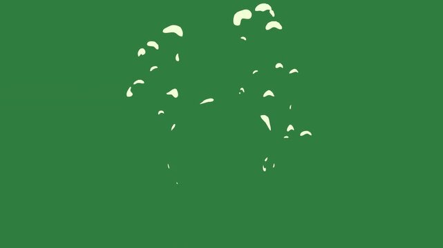 Logo outline dots smiley face isolated on green screen background