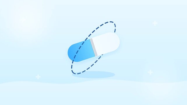 Minimalist medical capsule illustration for healthcare and pharmacy concepts