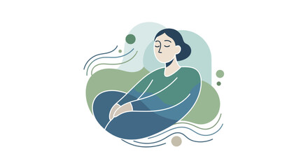 Fototapeta premium Woman Sitting in Meditative Pose Relaxing.