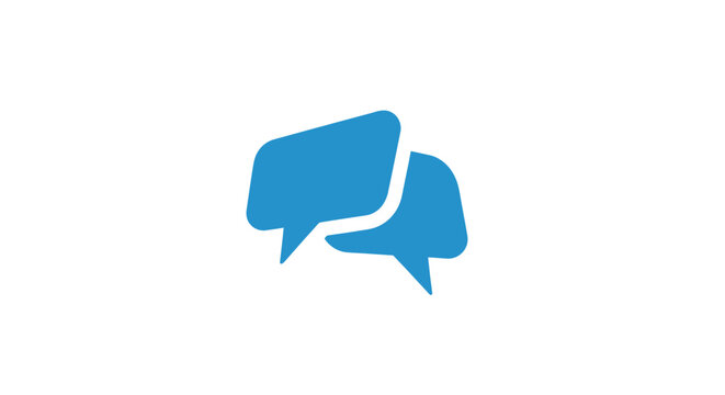 Blue speech bubbles icon graphic symbol.