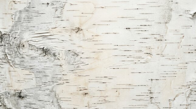 Close up detail of white birch tree bark texture showing natural horizontal lines and patterns