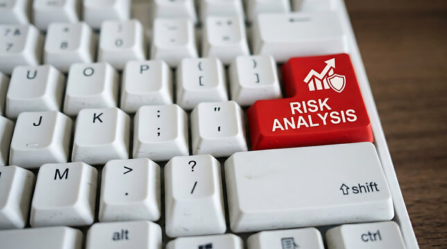 Risk Analysis Keyboard Button &ndash; Business Risk Assessment, Decision Making and Compliance Concept
