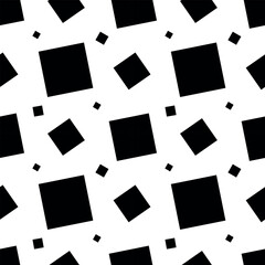 Fototapeta premium Seamless monochrome pattern with squares on a white background. Textile, fabric