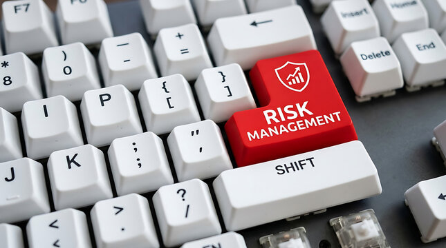 Risk Management Keyboard Button &ndash; Business Risk Assessment, Compliance and Enterprise Governance Concept