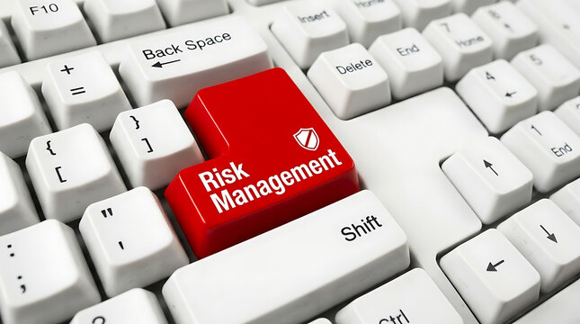 Risk Management Keyboard Button &ndash; Business Risk Assessment, Compliance and Enterprise Governance Concept