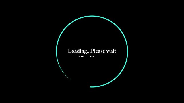 Website user interface element with a loading screen notification message