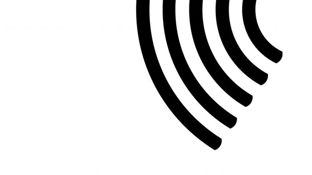 Black curved parallel lines create a minimalist monochrome pattern suitable for graphic design projects, artistic abstract concepts, and backgrounds.
