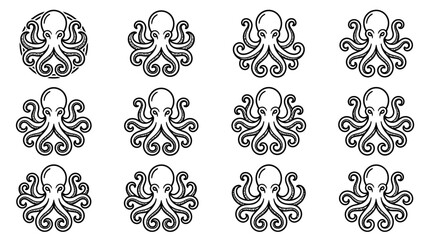 Black and white octopus designs. © miftah