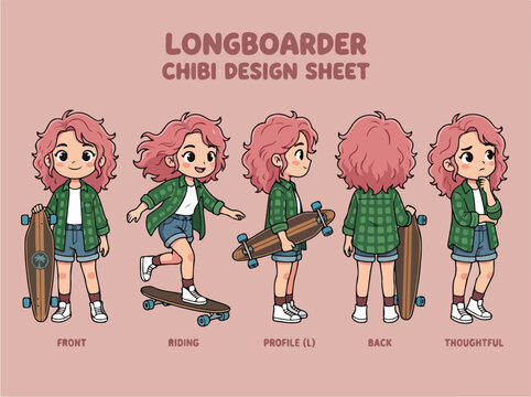 Girl longboarding outdoors