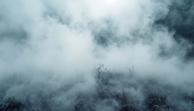 Realistic White Smoke, Fog, Effect with Low Laying Mist