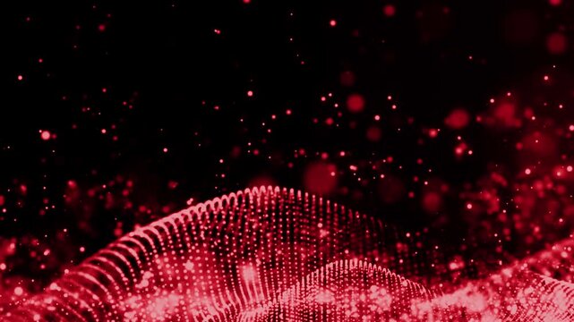 Red and yellow fire sparkles background on dark 4k video