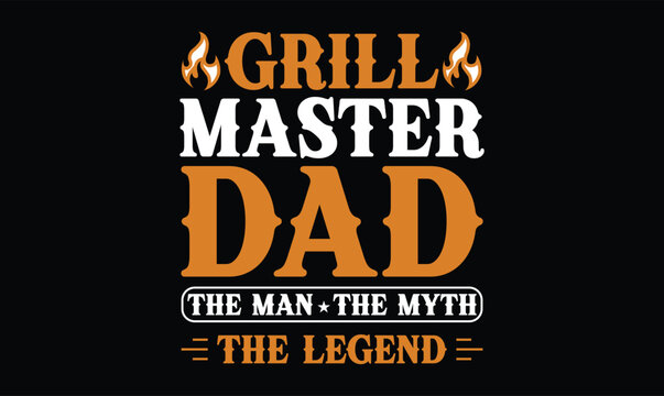Grill Master Dad Vintage BBQ Typography T Shirt Design