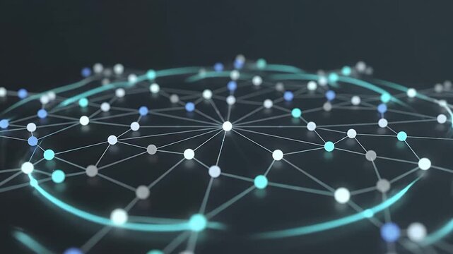 Digital Network Connectivity Data Visualization Hero Header Website Banner Wide Background Minimalism Digitalization Connectivity