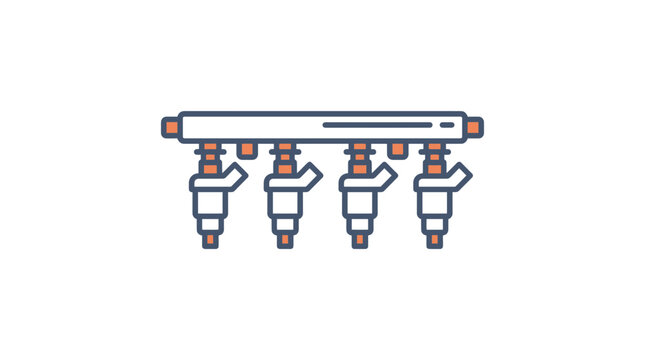 Fuel Injector Rail Assembly Icon - Automotive Engine Part