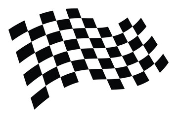 Obraz premium A waving black and white checkered racing flag symbolizing victory and speed in motorsports