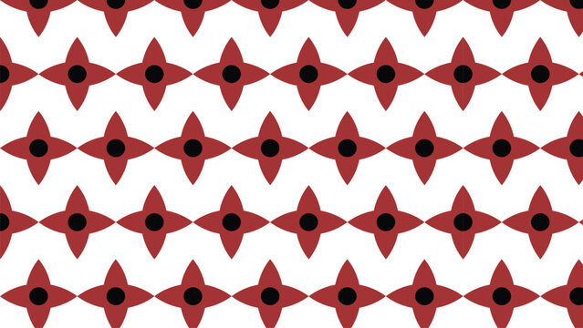 Abstract red diamond seamless pattern background with black dot symmetry on white minimal design for creative digital artwork