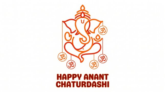 Ganesh illustration with Happy Anant Chaturdashi text