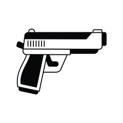 Fototapeta premium Handgun icon with white background vector stock illustration