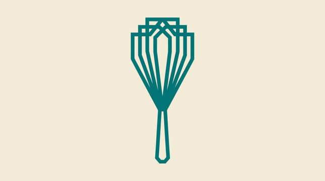 Minimalist geometric whisk icon design for baking and cooking logo