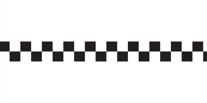 Black and white checkered rectangular frame. Square racing checkerboard pattern. Chessboard geometric pattern. Rally checkerboard pattern. Finish racing frame. Vector illustration on white background
