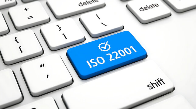ISO 22001 Keyboard Button &ndash; Food Safety Management System, HACCP and Food Quality Compliance Concept